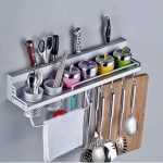 Wall Hanging Aluminum Kitchen Shelf