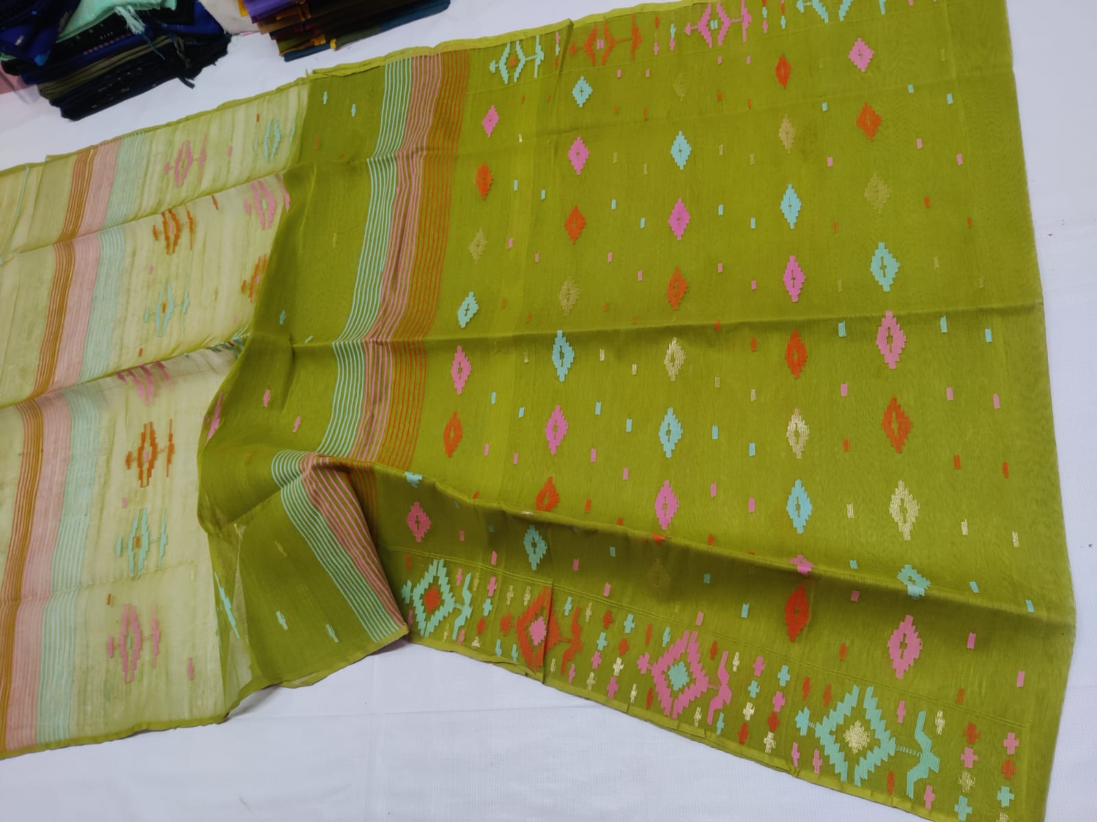 Half Silk Jamdani Saree